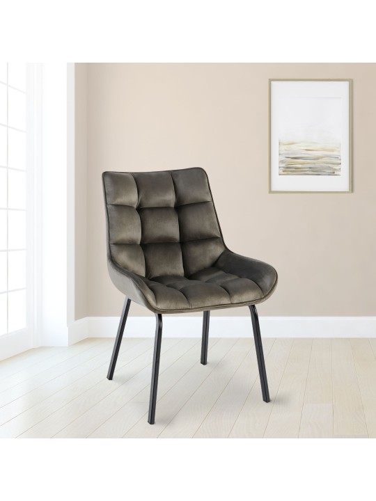 Sada 2 stoličiek Saranda velvet, antracitová