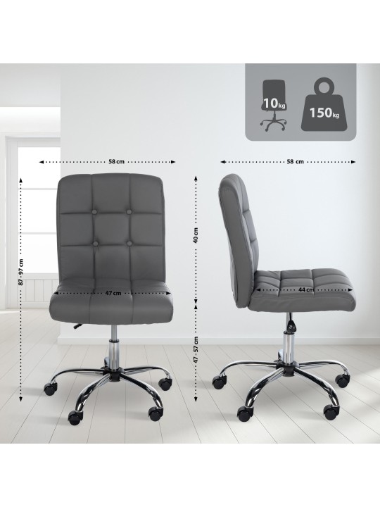 Pracovná stolička Trenton z umelej kože, sivá