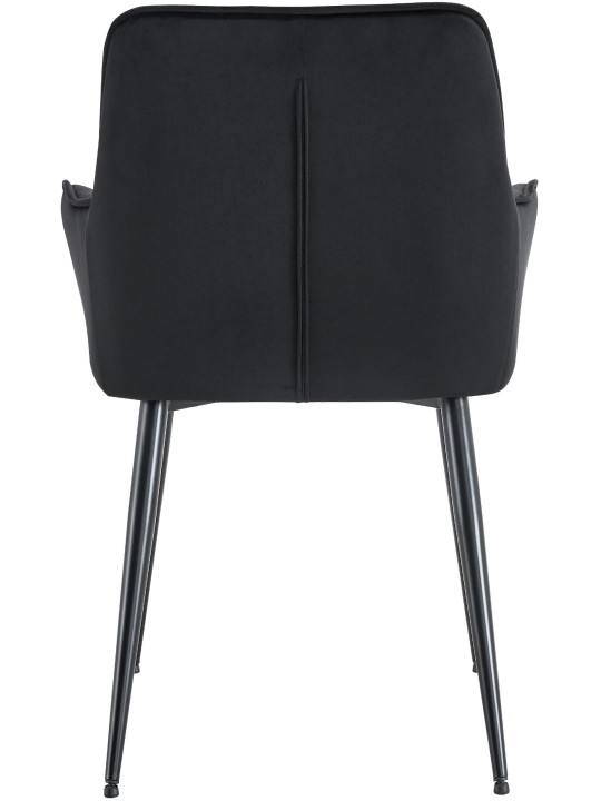 Sada 2 zamatových jedálenských stoličiek Ferndale, čierna