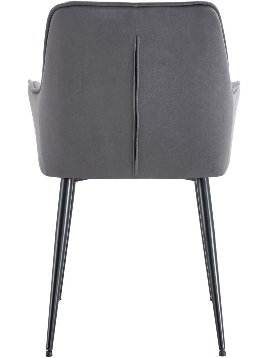 Sada 2 zamatových jedálenských stoličiek Ferndale, tmavosivá