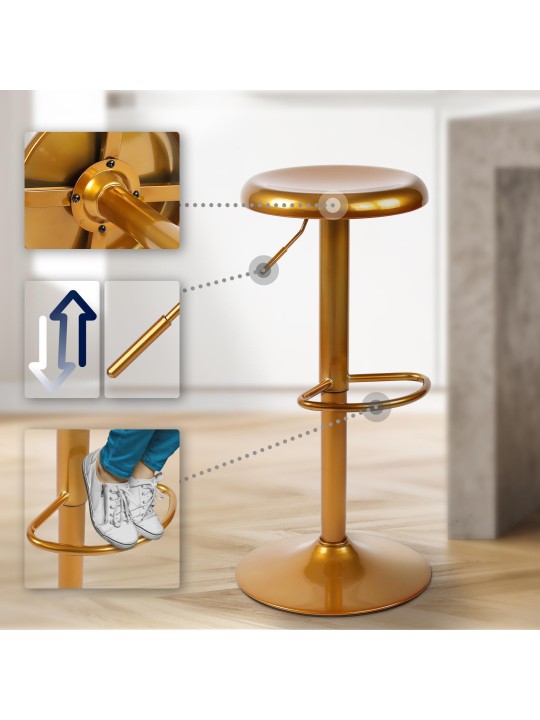 Barová stolička Williston, zlatá