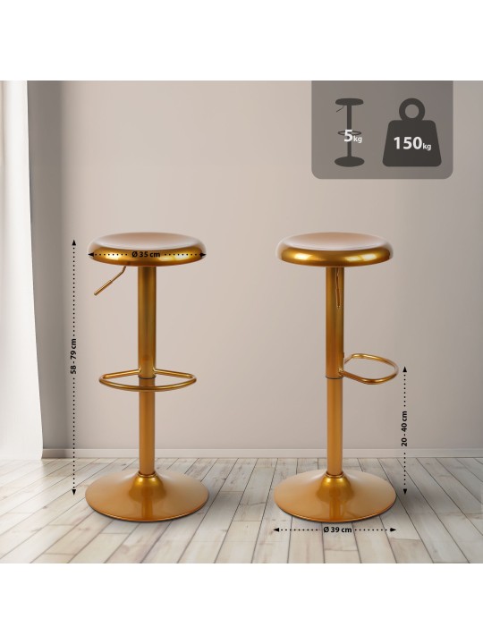 Barová stolička Williston, zlatá