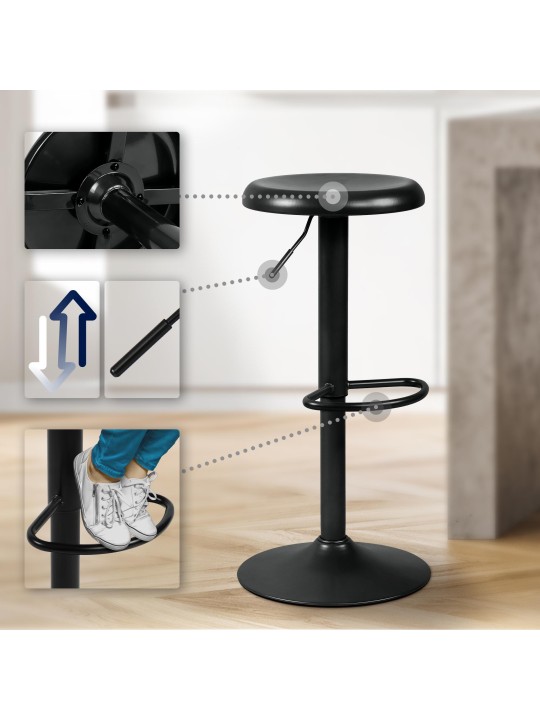 Barová stolička Williston, čierna