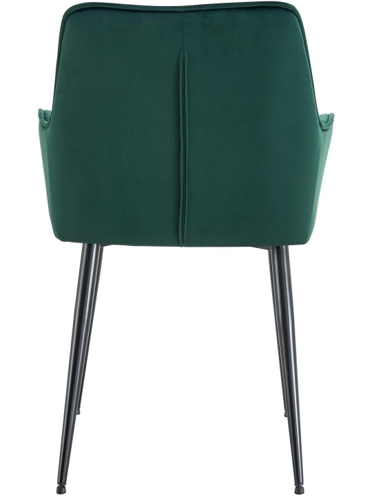 Sada 2 zamatových jedálenských stoličiek Ferndale, tmavozelená