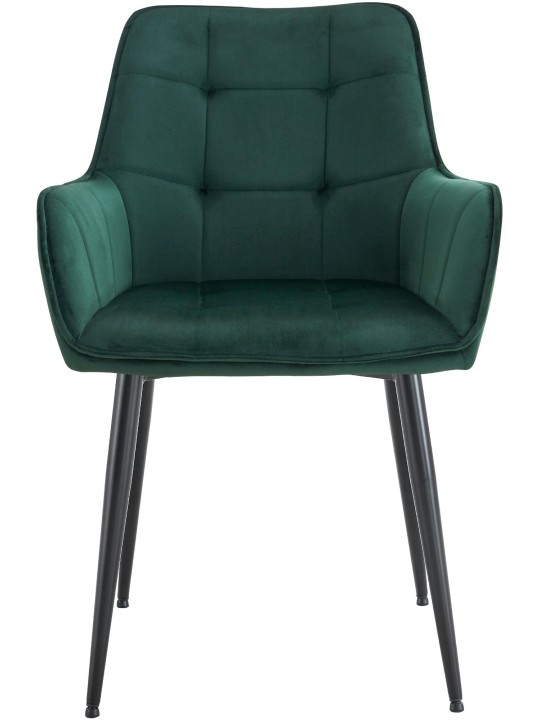 Sada 2 zamatových jedálenských stoličiek Ferndale, tmavozelená