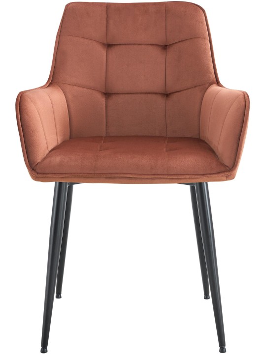 Sada 2 zamatových jedálenských stoličiek Ferndale, hnedá