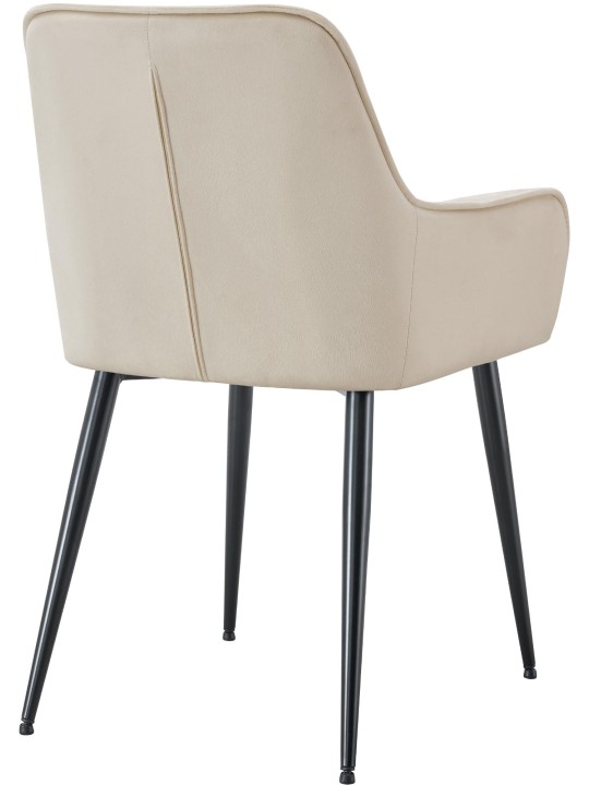 Sada 2 zamatových jedálenských stoličiek Ferndale, krémová