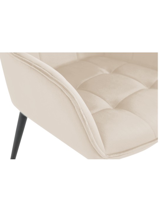 Sada 2 zamatových jedálenských stoličiek Ferndale, krémová