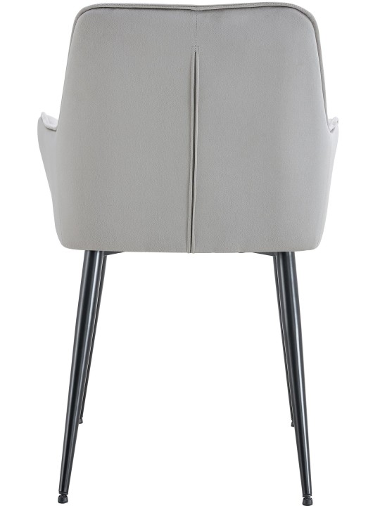 Sada 2 zamatových jedálenských stoličiek Ferndale, svetlosivá