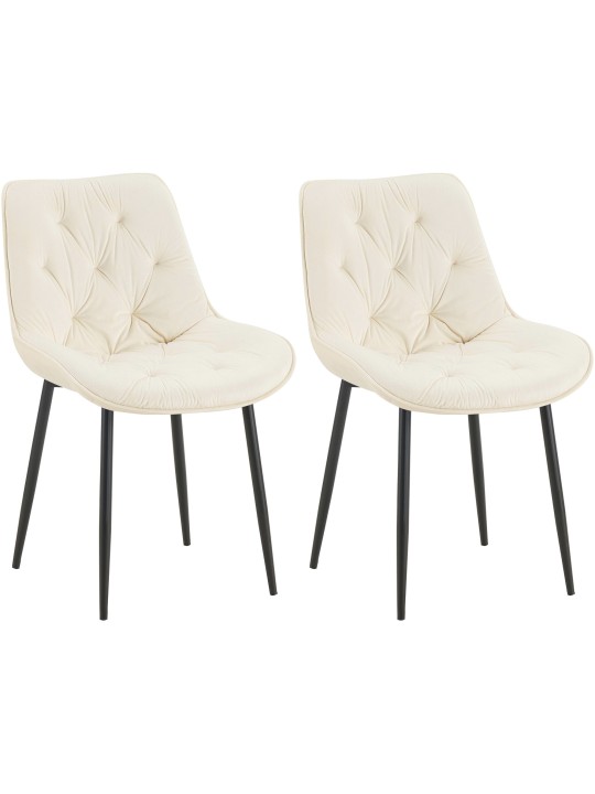 Sada 2 jedálenských stoličiek Wallace velvet, krémová
