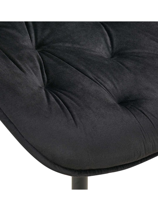 Sada 2 jedálenských stoličiek Wallace velvet, čierna