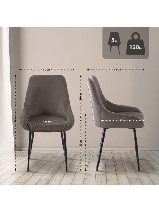 Elmira zamatová jedálenská stolička, antracitová