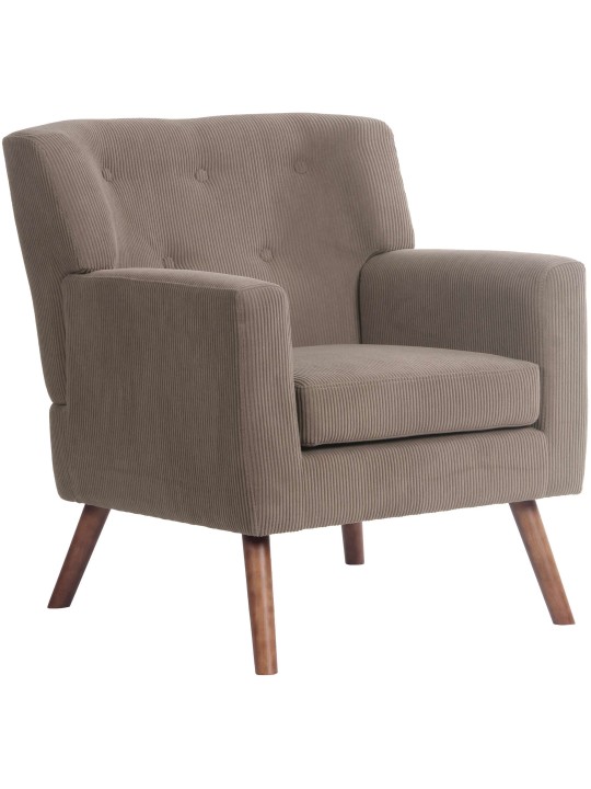 Kreslo Kioni Cord, tmavohnedá