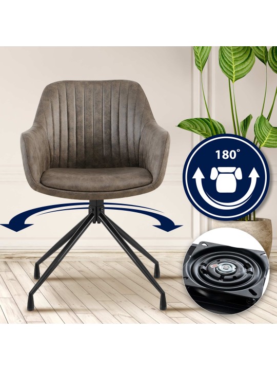 Sada 2 jedálenských stoličiek Welby Vintage, sivá