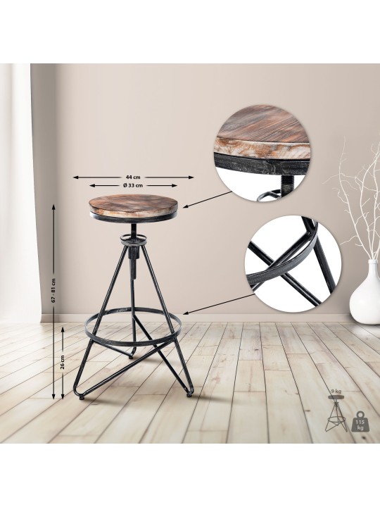 Sada 2 barových stoličiek Karla, strieborná