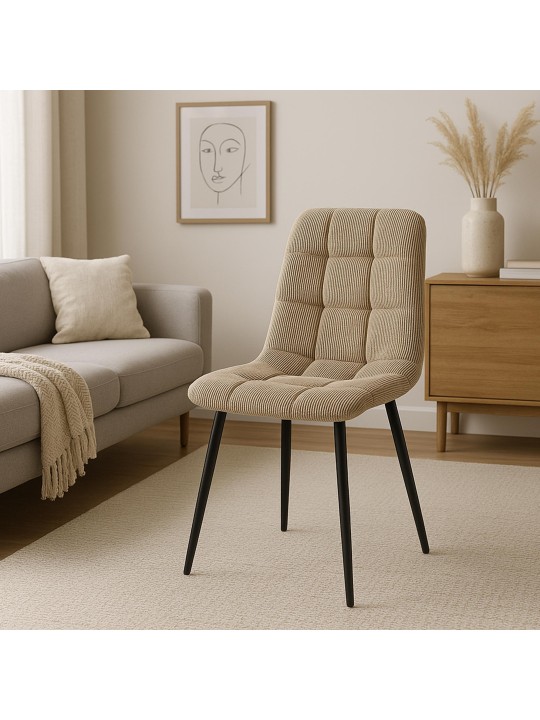 Stolička do jedálne Antibes Cord, šedohnedá