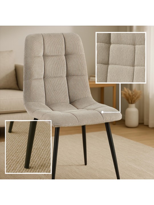 Stolička do jedálne Antibes Cord, šedohnedá