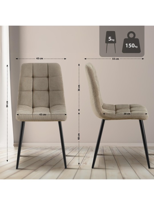 Stolička do jedálne Tilde Cord, šedohnedá