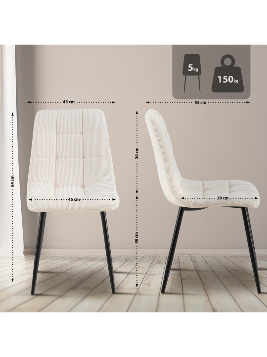 Stolička do jedálne Tilde Cord, krémová