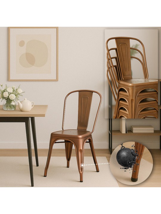 Sada 4 stoličiek Benedikt, medená