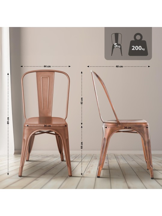 Sada 4 stoličiek Benedikt, medená