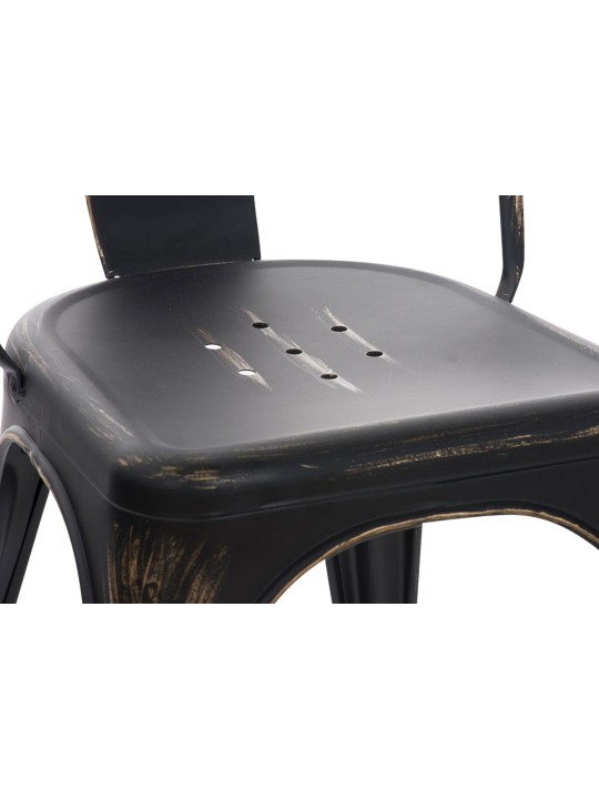 Sada 4 starožitných stoličiek Benedikt, čierna-zlatá