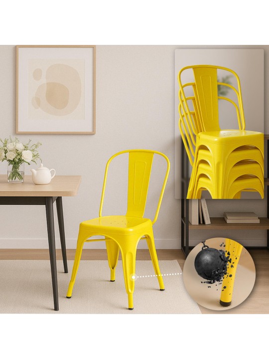 Sada 4 stoličiek Benedikt, žltá Sada 4 stoličiek Benedikt, žltá