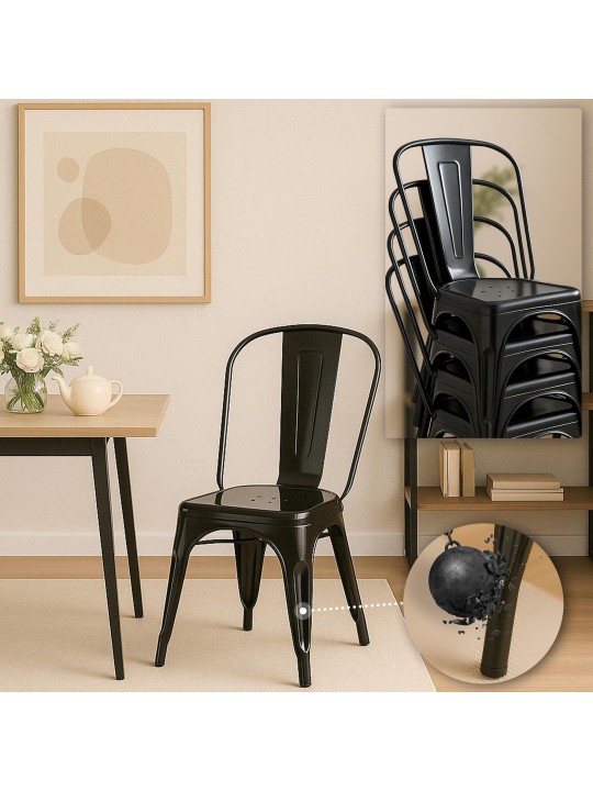Sada 4 stoličiek Benedikt, čierna