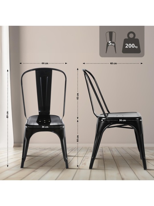 Sada 4 stoličiek Benedikt, čierna