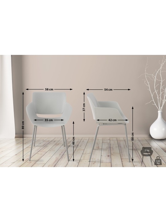 Sada 2 stoličiek Alpena, svetlosivá