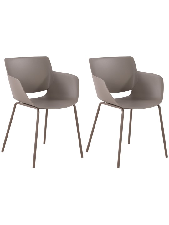 Sada 2 stoličiek Alpena, šedohnedá