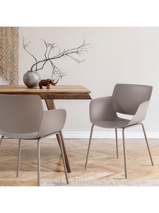 Sada 2 stoličiek Alpena, šedohnedá