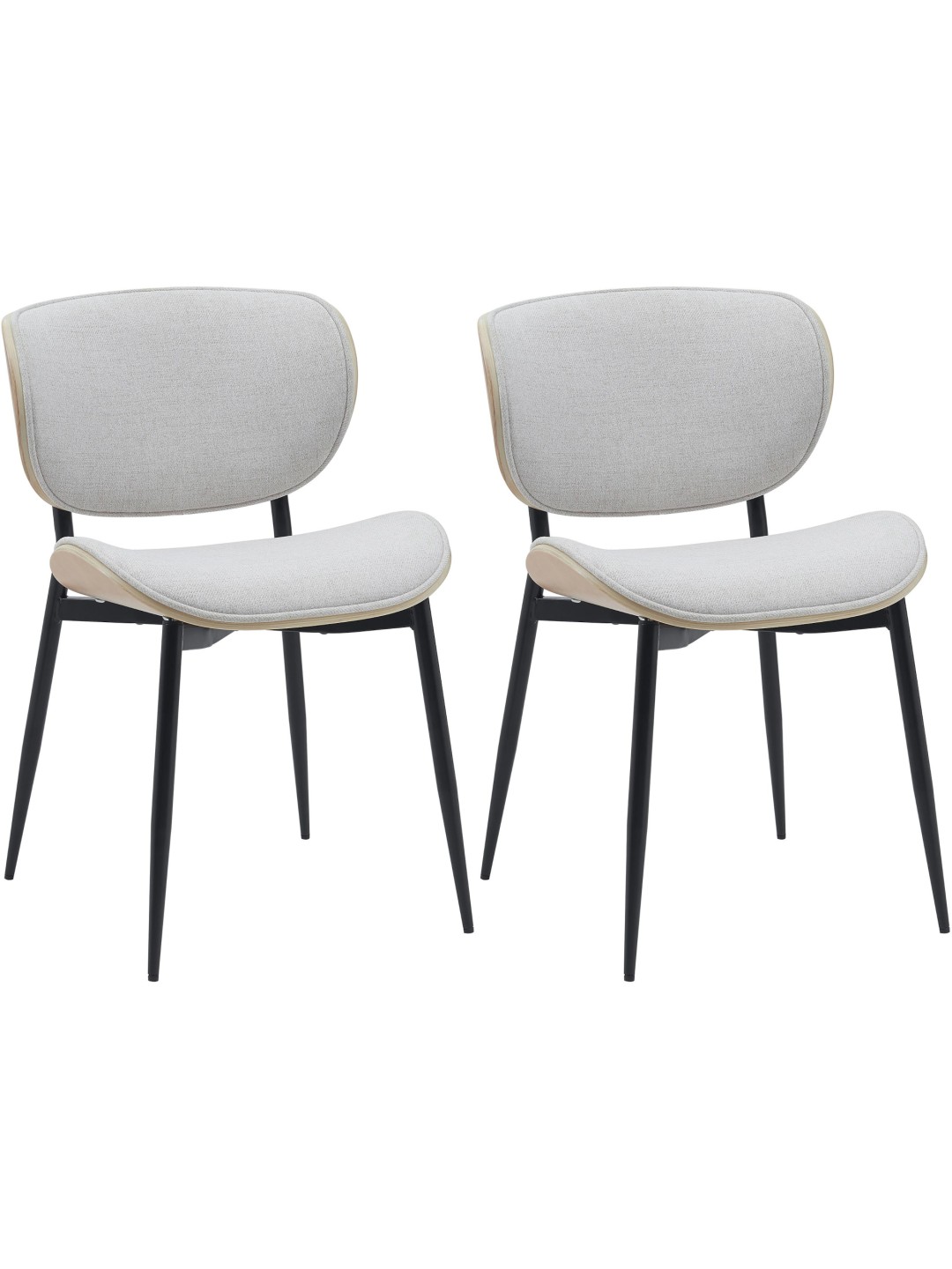 Súprava 2 jedálenských stoličiek látka Enid, prírodná/krémová