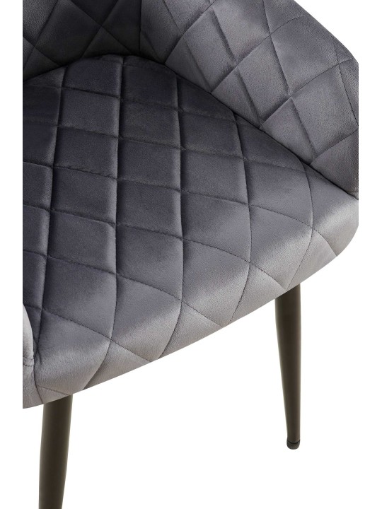 Stolička do jedálne Monett velvet B, tmavosivá