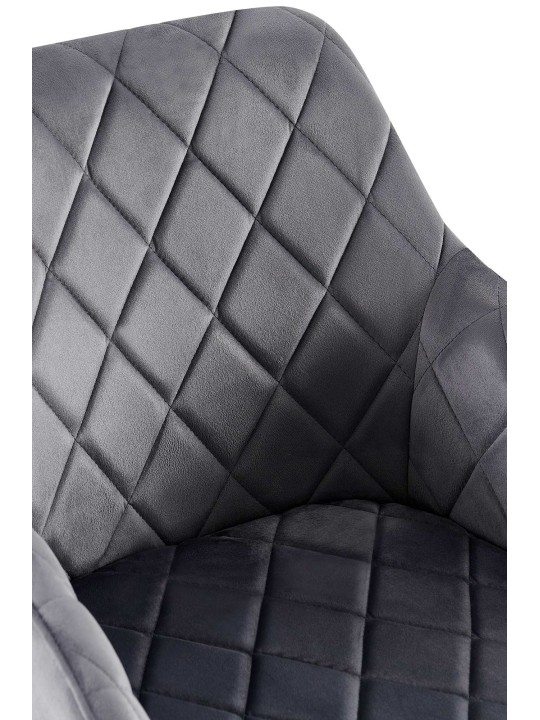 Stolička do jedálne Monett velvet B, tmavosivá