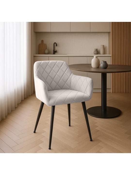 Stolička do jedálne Monett velvet B, sivá