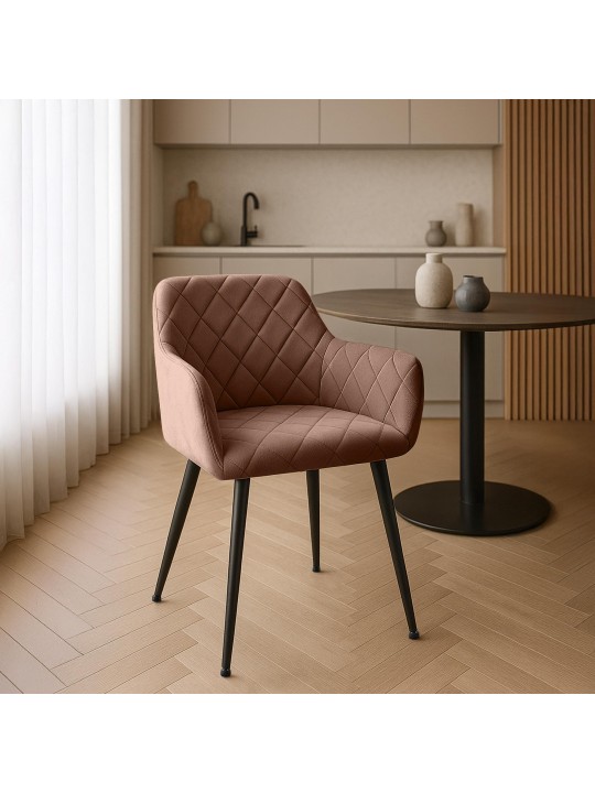 Stolička do jedálne Monett velvet B, hnedá