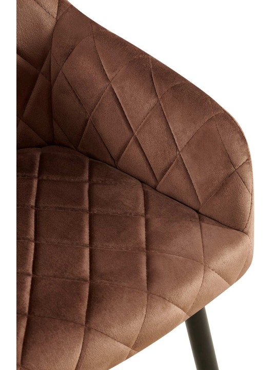 Stolička do jedálne Monett velvet B, hnedá