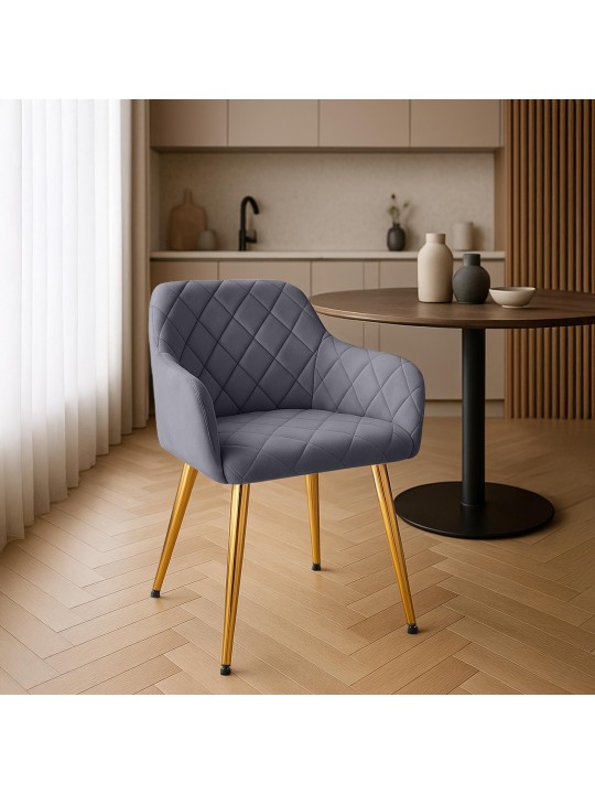 Stolička do jedálne Monett velvet G, tmavosivá