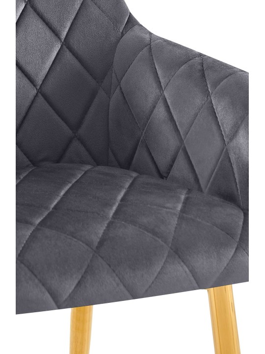 Stolička do jedálne Monett velvet G, tmavosivá