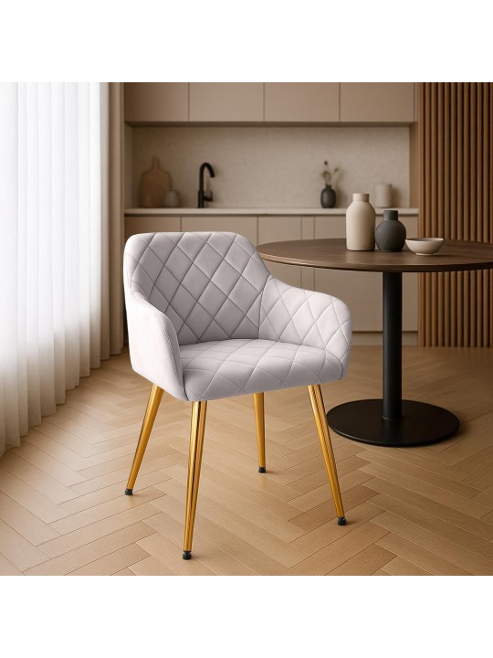 Stolička do jedálne Monett velvet G, sivá