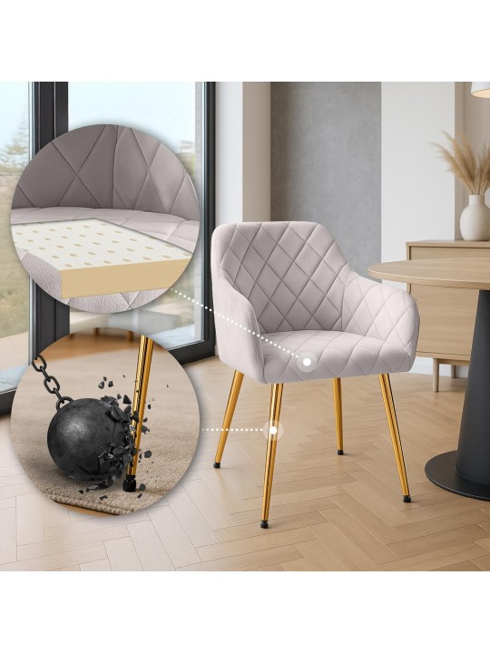 Stolička do jedálne Monett velvet G, sivá