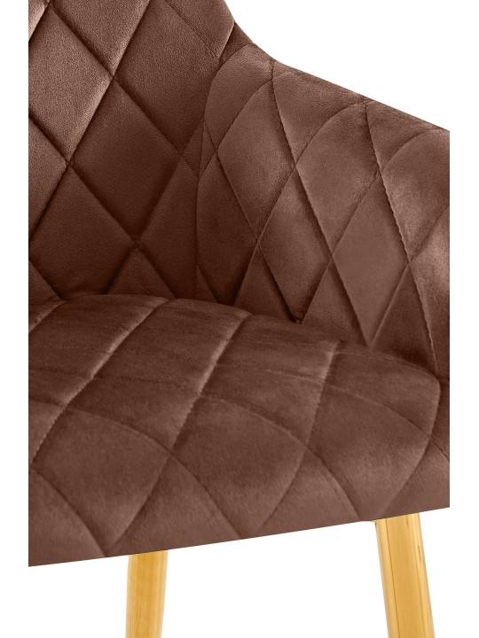 Stolička do jedálne Monett velvet G, hnedá