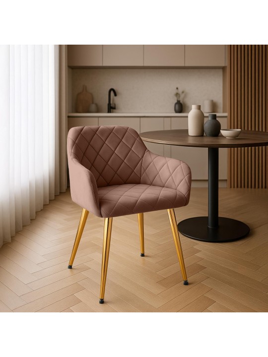 Stolička do jedálne Monett velvet G, hnedá