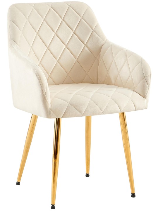 Stolička do jedálne Monett velvet G, krémová