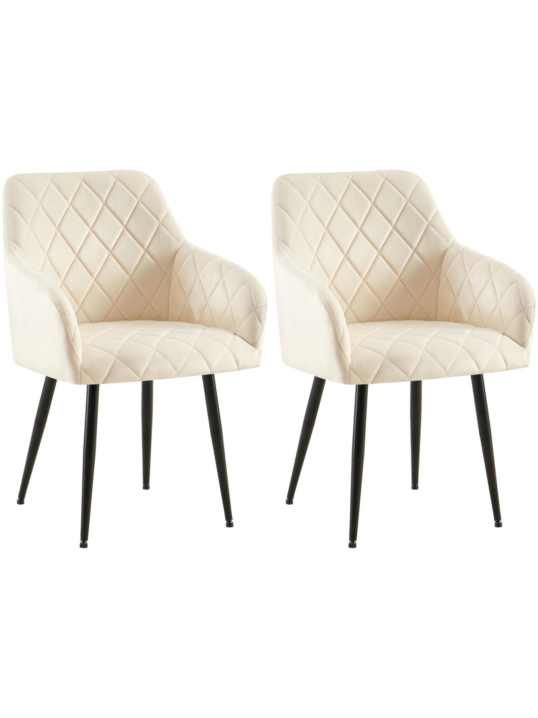 Sada 2 jedálenských stoličiek Monett velvet B, krémová