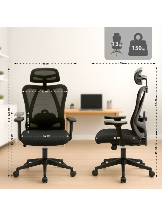 Kancelárska stolička Elisha, čierna