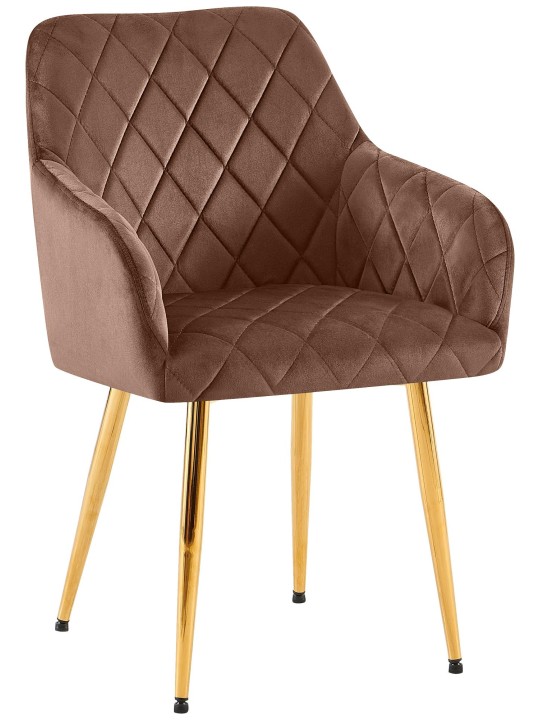 Stolička do jedálne Monett velvet G, hnedá