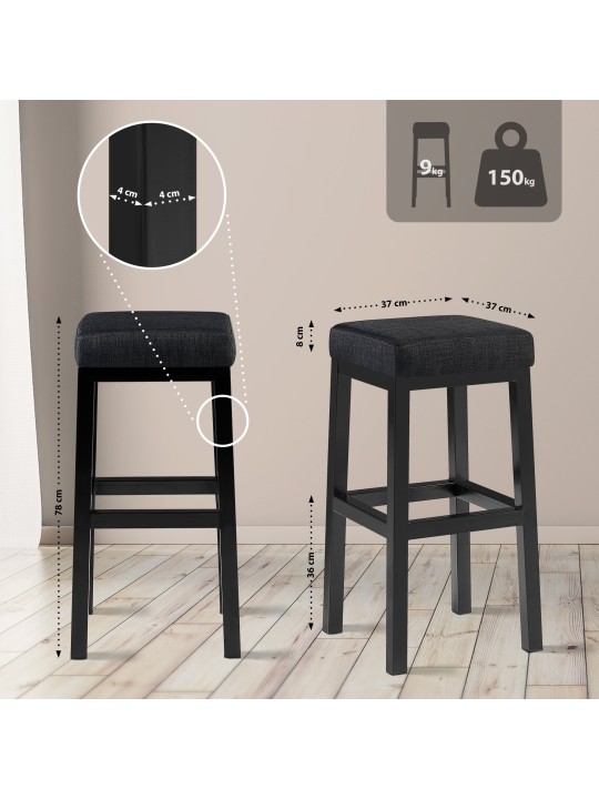 Barová stolička Taylor B80 látka, tmavosivá