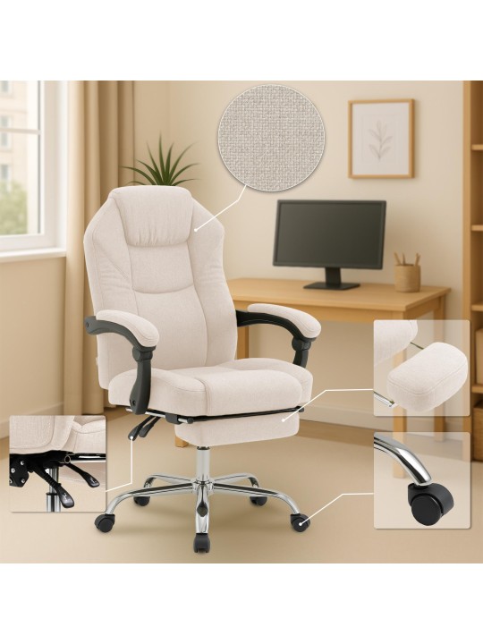 Kancelárske kreslo Castle látka, krémová